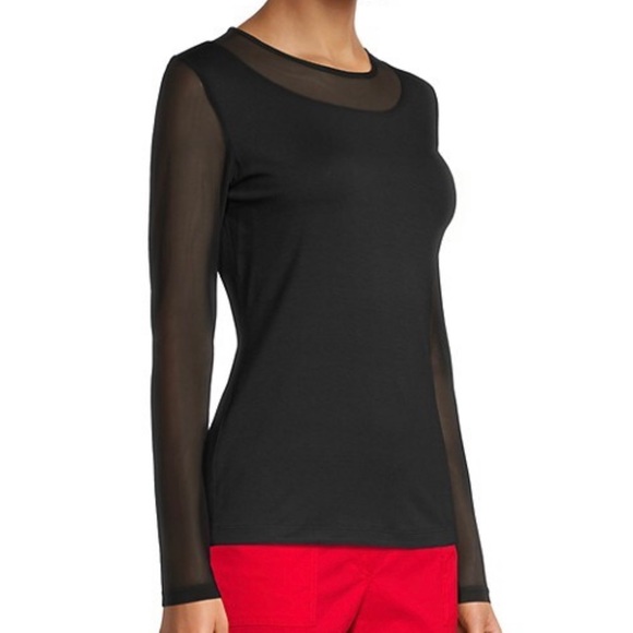 NWT KIM TOP Anatomie Long Mesh Sleeve fashionable top WHITE - Picture 2 of 5